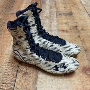 Under Armour Highlight Clutch Fit Football Cleats, Blue & White, Size 15
